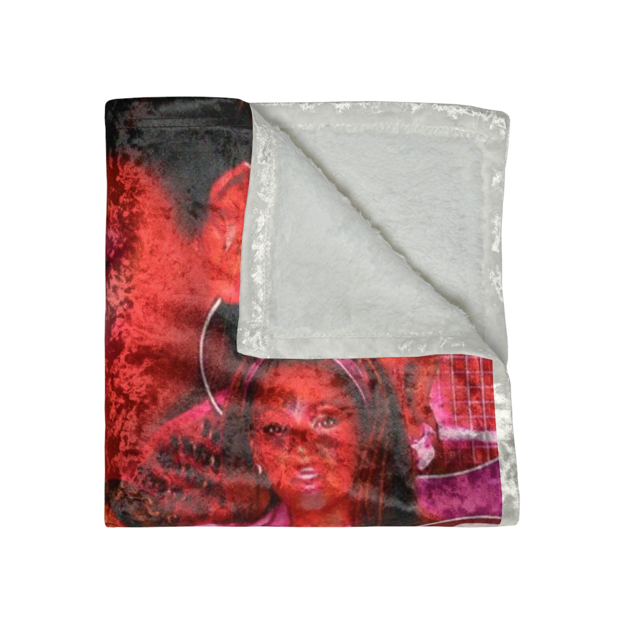 Beyonce Crushed Velvet Blanket | Pink R&B Collage Throw